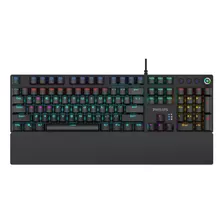 Teclado Gamer Philips Serie G600 Spk8614 Qwerty Blue Inglés Us Color Negro Con Luz Rainbow