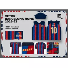 Arte Template Camisa Barcelona Home 2022-23 Vetor