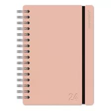 Agenda 2024 Diaria A5 Vacavaliente Cuero Reciclado Color De La Portada Pink Sand