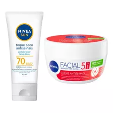 Kit Nivea Antissinais Protetor Solar Fps70 40ml + Creme 100g Momento De Aplicação Dia/noite Tipo De Pele Todo Tipo De Pele