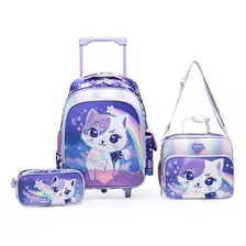 Kit Mochila Lancheira Estojo Infantil Escolar Feminino