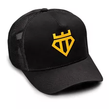 Boné Trucker Preto E Amarelo Diamond Trendboys Original 