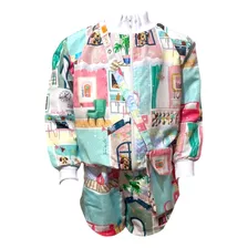 Conjunto Jaqueta Casaco Bomber Com Shorts Infantil + Bolsa