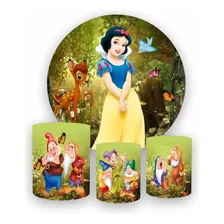 Kit Painel Redondo 1,5 + 3 Capas De Cilindros Branca De Neve