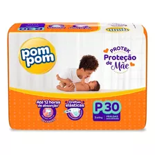 Fralda Descartável Derma Plus Infantil Tam P 30 Un Pom Pom Gênero Sem Gênero Tamanho Pequeno (p)