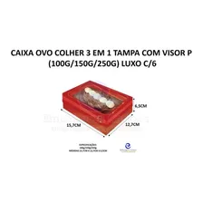 Caixa Ovo Colher 3 Em 1 Tampa Com Visor P Luxo C/6