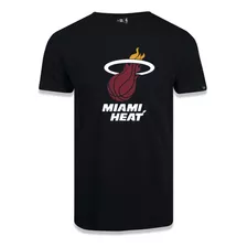 Camiseta New Era Miami Heat Basic Logo Nba Preto