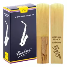 2 Palheta Sax Alto Vandoren Tradicional 1 1,5 2 2,5 3 3,5 4