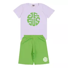 Conjunto Infantil Menino Camiseta E Bermuda Roupa Criança 