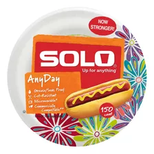 Solo Anyday - Platos De Papel De 8.5 Pulgadas, Medianos, Imp