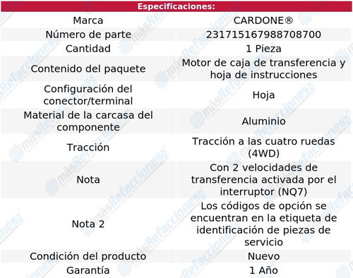 (1) Motor Caja Transferencia Cardone Canyon Del 2015 Al 2018 Foto 5
