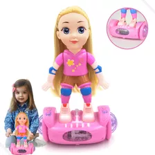 Boneca Hoverboard Bate E Volta Boneca Giratória Toca Música