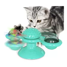 Brinquedo Para Gato Interativo Gira Gira Moinho De Vento Pet Cor Azul