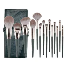 Pinceles Brochas De Maquillaje Set X 14 Con Estuche Premium