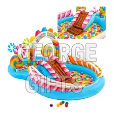 Piscina Infantil Playground Candy Zone 206l + Inflador Intex