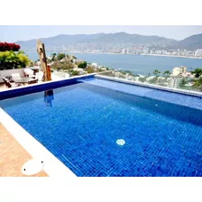 Hermosa Villa Con Alberca Y Vista Al Mar, En Condominio Brisas Diamante, Acapulco Guerrero, Sin Muebles