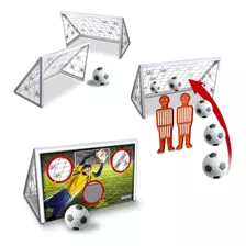 Kit 2 Mini Traves Infantil + 1 Bola De Futebol + 2 Barreiras