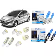 Kit Lampadas Led Peugeot 206 207 + Super Brancas Techone