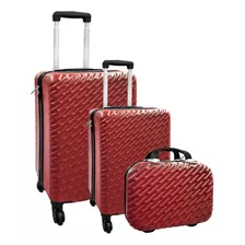 Kit Mala De Viagem 3 Peças Winth Bpm75013k Cor Vermelho 75013k