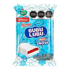 Bubulubu Mini Snow Sabor Chocolate Blanco Fresa Bolsa 12 Pzs