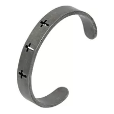 Bracelete Pulseira Aço Inox Fé Crucifixo Luxo Motorcycle 