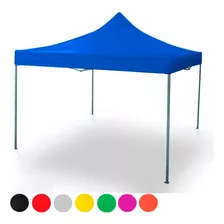 Toldo Plegable 100% Impermeable 3x3 Acero Reforzado Color Azul