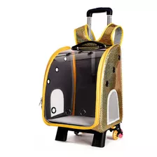 Astropet 2 En 1 Mochila Transparente Para Mascotas Amarillo