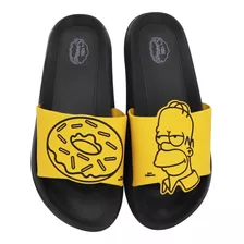 Sandalia Tipo Slide Homero Simpson Tarro Color Rojo/negro