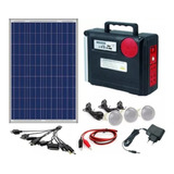 Kit Solar Solar De 12v-8amp 3 Focos  Radio Y Cargador.