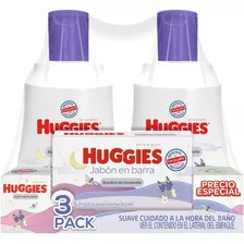 Huggies Kit Bebe Jabón, Shampoo Y Crema Cuidado Relajante