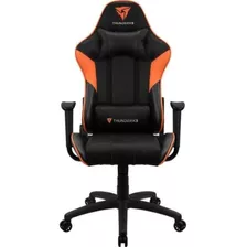 Cadeira Gamer Ec3 Thunderx3 Com Almofadas Pescoço/lombar Cor Preto/laranja Material Do Estofamento Couro Sintético