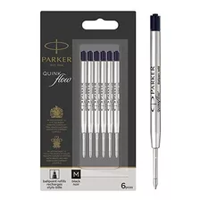 Parker Quinkflow Ballpoint Pen Ink Refills, Medium Tip, Blac