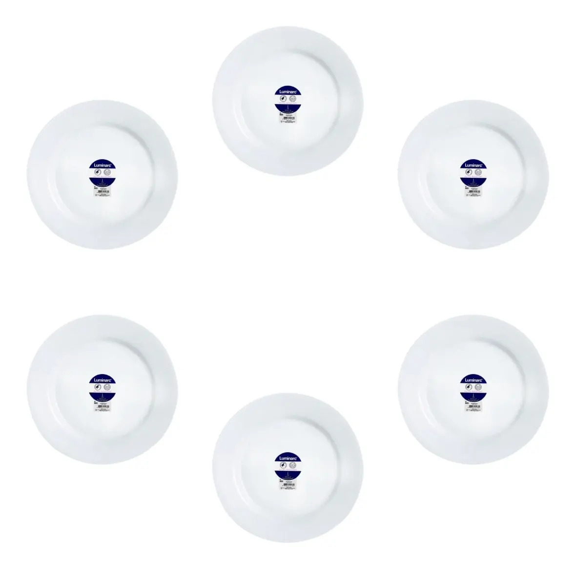 Set X 6 Plato Postre Everyday Luminarc Vidrio Templado 19 Cm