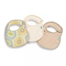 Set De Tres Baberos De Muselina Y Tela Toalla Bornfree Color Verde Bibs