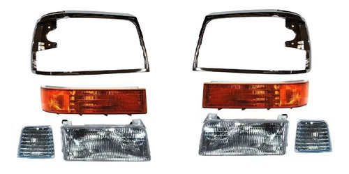 Faros Biseles Cromados Cuartos Ford F-150 F150 1992 1993 Foto 2