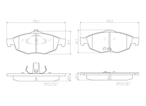 Pastillas Freno Dodge Stratus 2001-2006 Delantero Foto 2