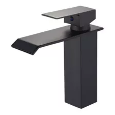 Torneira Banheiro Monocomando Cascata Quadrada Black Matte.