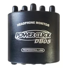 Amplificador De Fone De Ouvido Power Click Db 05 Com Fonte Mixer 2 Canais
