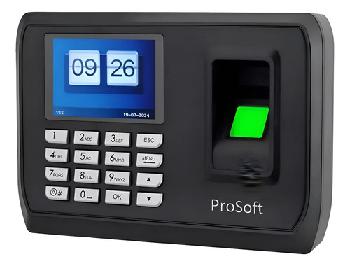 Reloj Control Horario Biométrico Huella Pin Pendrive Prosoft Negro