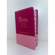 Bíblia Sagrada Na Linguagem De Hoje Ntlh Letra Gigante Bicolor Pink E Rosa Com Índice E Capa 