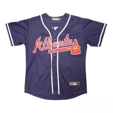 Camiseta Casaca Baseball Mlb Atlanta Braves 10 Jones