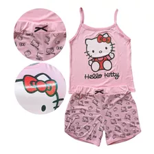 Pijama Hello Kitty 2 Piezas Blusa Tirantes Glitter Y Short