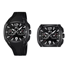 Reloj Lotus Original Hombre Crono Caucho Negro L/15757