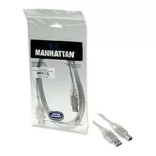 Cable Usb 2.0 Mallado Para Impresora 1,8mts Manhattan