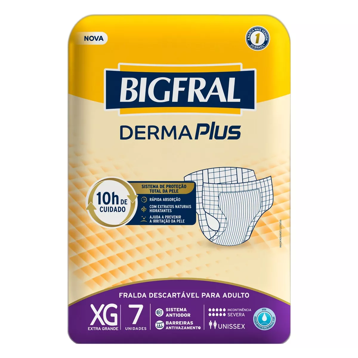 Fraldas Para Adultos Bigfral  Derma Plus Xg X 7 U