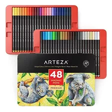 Bolígrafos De Colores Arteza Inkonic De Punta Fina 48 Color
