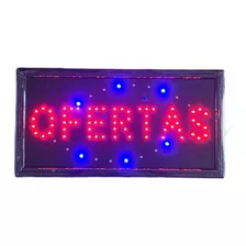 Letreros Led Luminosos Comerciales Texto Ofertas 48x25cm