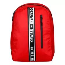 Mochila Casual Escolar K-swiss Trap Color Rojo