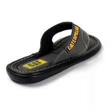 Chinelo Cat Masculino Em Couro Legitimo 