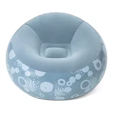 Sillon Inflable Individual Elegante Compacto Puff Gamer Gris